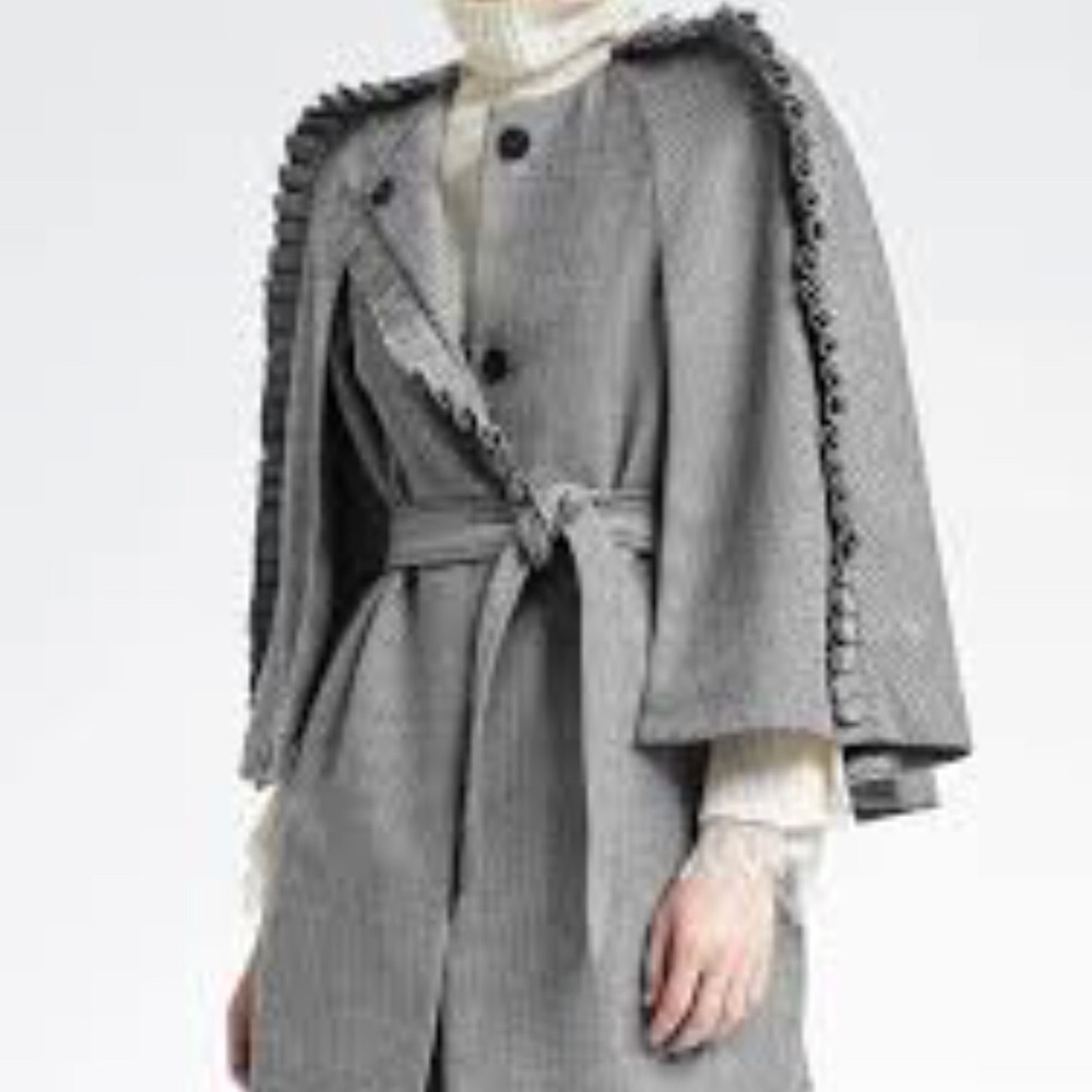 BR x Olivia Palermo | Herringbone Ruffle Cape